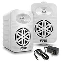 PYLEUSA BLUETOOTH INDOOR OUTDOOR SPEAKERS PAIR - WHITE - Scratch & Dent