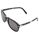 PERSOL MEN'S STEVE MCQUEEN AVIATOR - BLACK FRAME DARK GRAY LENSES, 54-21-140 3N - Like New