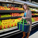 CleverMade SnapBasket 30 Liter Reusable Tote Bag, 2 Pack - Black/Royal Blue - Brand New
