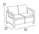 KETER CORFU 4 PIC SET ALL WEATHER OUTDOOR PATIO GARDEN FURNITURE - BROWN - Like New