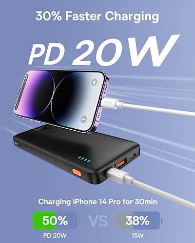 BASEUS PORTABLE CHARGER 20W PD QC POWER BANK 10000MAH SLIM PPAP10 - BLACK - Like New