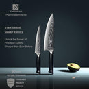 ZONGCHUAN 8C PRO DAMASCUS KITCHEN KNIFE SET 2PC - BLACK/SILVER - Brand New