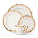 LENOX LOWELL WHITE 5-PIECE PLACE SETTING - WHITE/GOLD - Like New
