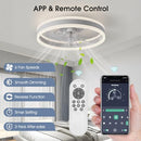 AHAWILL 15.7" LOW PROFILE CEILING FAN WITH LIGHT AND REMOTE MODERN - WHITE - Like New