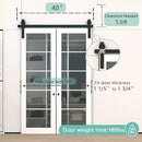 ARTI-LIFE 40" BI-FOLDING SLIDING BARN DOOR HARDWARE, DOOR NOT INCLUDED - BLACK - Like New