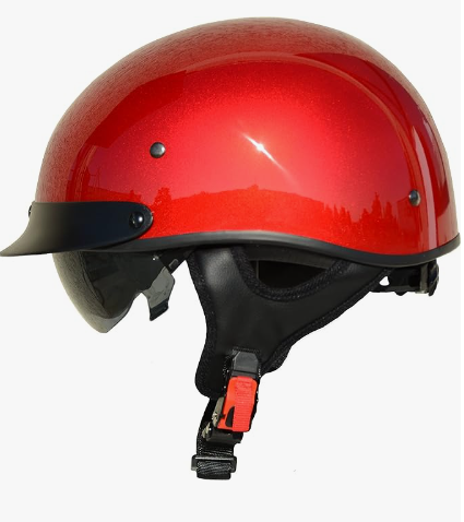 Vega Half Size Warrior Motorcycle Helmet SIZE 2XL- Red 7817-052 Like New