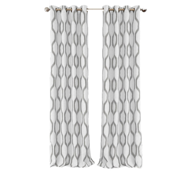 Elrene Home Fashions Renzo Ikat Geometric Room-Darkening Window Curtain - Like New