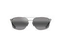 MJ857-17 MAUI JIM MENS PUU KUKUI RECTANGULAR 58MM - SILVER/GRAY POLARIZED - Like New