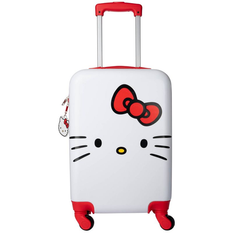 HELLO KITTY HARDSIDE CARRY ON SPINNER SUITCASE - RED/WHITE - Like New