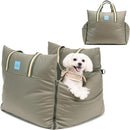 ELILY Premium Dog Car Seat Portable Puppy Car Seat with Storage Pockets (Olive) - Brand New