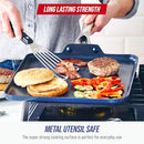 Blue Diamond 11" Diamond Infused Ceramic Nonstick Square Griddle Pan - Blue - Brand New