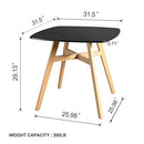 KM LEGEND MID CENTURY MODERN SQUARE DINING & COFFEE TABLE SH-D-205 - BLACK - Like New