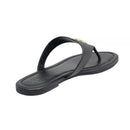 48255 TORY BURCH JOLIE FLAT THONG TUMBLED LEATHER SANDAL BLACK SIZE 9.5 - Like New