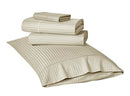 KATHY IRELAND 500 THREAD COUNT DAMASK STRIPE SHEET SET WITH OPTIFIT - BEIGE - Like New