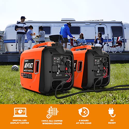 AIVOLT INVERTER GENERATOR 4300W GAS POWERED SUPER QUIET OUTDOOR - ORANGE/BLACK - Like New