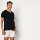 AMAZON ESSENTIALS Men's Cotton V-Neck Undershirt 6 Pack 2XL - BLK/GRY - Like New