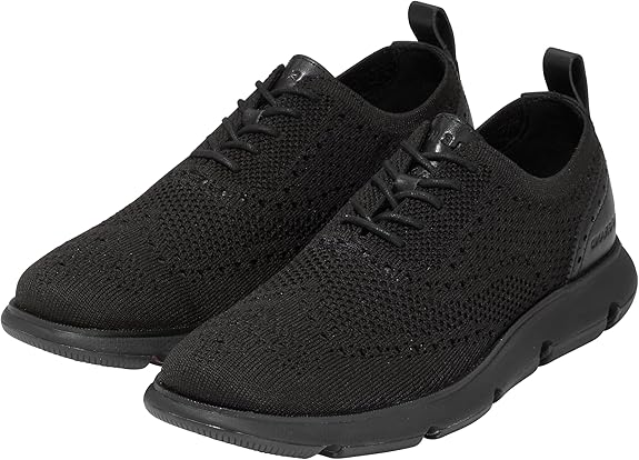 COLE HAAN MENS 4.ZEROGRAND STITCHLITE OXFORD - SIZE: MEN 8 - BLACKK NIT/BLACK - Like New