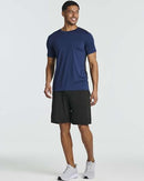 REAL ESSENTIALS 5 PACK: MEN'S DRY FIT T SHIRTS CREW NECK ATHLETIC GYM - L - Brand New