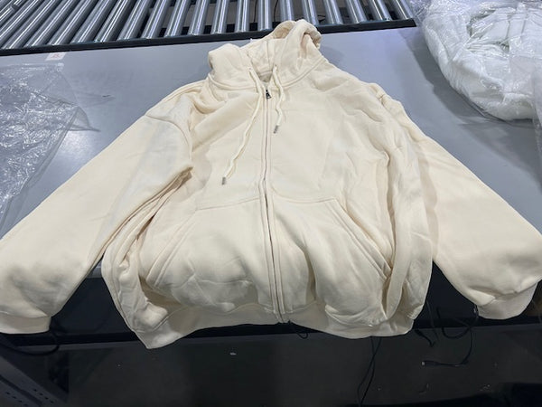 GENERIC 3XL CREAM HOODIE JACKET - SIZE: MEN 3XL WOMEN 3XL - CREAM - Like New