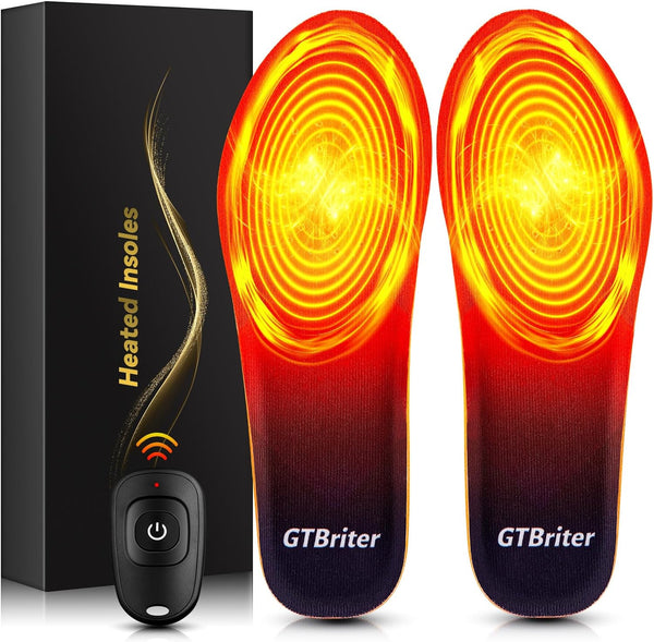 GT BRITER GTBRITTER RECHARGEABLE ELECTRIC INSOLES REMOTE SIZE LARGE - ORANGE - Like New