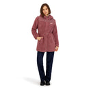 REEBOK Women's Long Double Sided Fleece Zip-up Jacket Dusty Pink Size S - Brand New