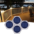 YILAIE SOLAR DECK LIGHTS OUTDOOR (4 PACK) - WARM WHITE - Like New