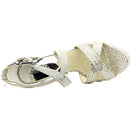 Michael Kors Womens Evie Platform Silver Glitter Size 8 M - Brand New