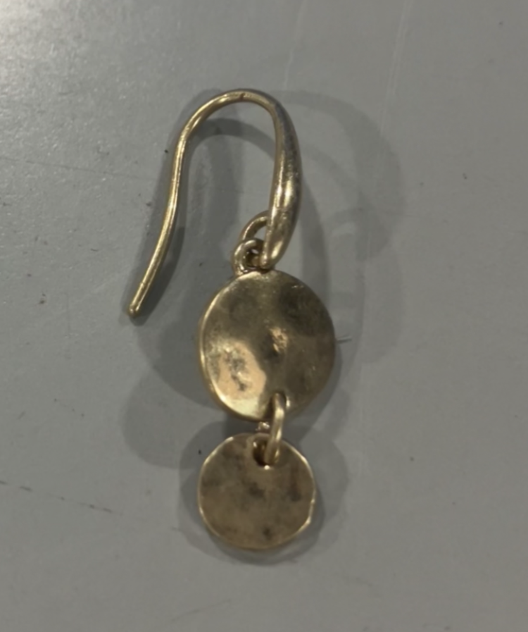 THE SAK DANGLE, HAMMERED, CIRCLE EARRINGS - GOLD - Brand New