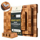 3 Pack Heavy Duty Bamboo Cutting Board Set Non Toxic Kitchen Non Slip - Like New