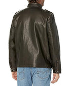 LEVI'S MENS VINTAGE DEER FAUX LEATHER SHERPA MILITARY JACKET BIG & TALL - XL - Like New