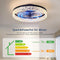 AHAWILL 19.7" FLUSH MOUNT CEILING FAN WITH LIGHT - BLACK - Like New