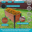 Sunnydaze Acacia Wood Raised Garden Bed with Legs 31" H Steel Frame Brown - Like New