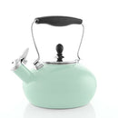 Chantal Zenith Enamel on Steel Whistling Teakettle, 1.8 quart, Sage Green - Brand New