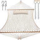 Y-STOP 13FT Double Hammock with Pillow, Rope Chains & Hooks - - Scratch & Dent