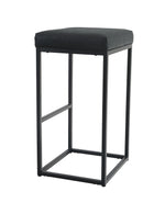 ALPHA HOME FAUX LEATHER BAR STOOLS, BLACK, SET OF 2 STOOLS - BLACK - Like New
