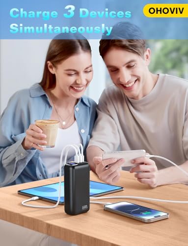 OHOVIV PORTABLE CHARGER 50000MAH POWER BANK 22.5W FAST CHARGING EXTERNAL - BLACK - Like New