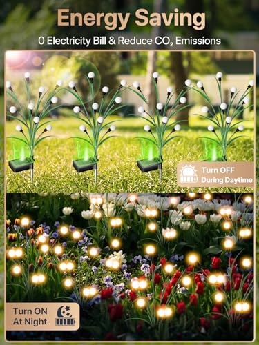 ONTROAD SOLAR GARDEN LIGHTS, LED SOLAR FIREFLYLIGHTS, 2 PACK, WARM WHITE Like New