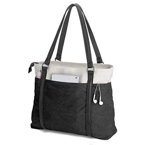 BAG WIZARD WOMEN'S WORK BAG WITH LAPTOP COMPARTMENT TEACHER TOTES PURSE - BLACK - Like New