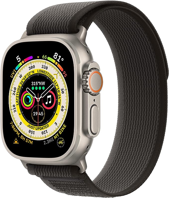 Apple Watch Band - Trail Loop (49mm) MQEQ2AM/A M/L - Black/Gray - Like New