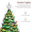 Best Choice Products 15" Christmas Tree Holiday Tree Star Topper 64 Lights Green - Brand New