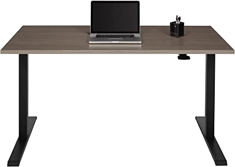 Realspace Magellan Pneumatic Height-Adjustable Standing Desk 60"W 119694 - Gray Like New