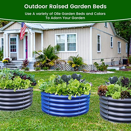 OLLE 17" TALL, 42" ROUND GARDEN BED KIT, 3.5 * 3.5 * 1.4FT - MIDNIGHT GRAY - Like New
