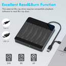 GENERIC EXTERNAL BLU RAY DRIVE, BLU RAY BURNER SUPPORT 50G DISC READ/WRITE BLACK - Like New