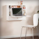 SEI Furniture Wall Mount Folding Floating Desk in White - Brand New