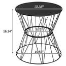ALIMORDEN HOURGLASS SHAPE ROUND END TABLE, ACCENT ANTI-RUST STEEL COFFEE TABLE - Like New