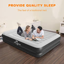 JHUNSWEN 16" Queen Air Mattress w/Built-in Pump/USB & Pillow, JS-HE-006T - BEIGE Like New