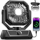 MERIIED PORTABLE CAMPING FAN WITH 20000MAH RECHARGEABLE BATTERY HHM-01 - BLACK - Like New
