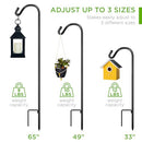 Best Choice Products 65in Set of 4 Shepherd Hooks Metal Adjustable - Black - Brand New