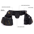 TOUGHBUILT - CARPENTER TOOL BELT WITH POCKETS AND 2 HAMMER HOLDERS - BLACK - Brand New