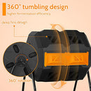 B0BQM79WXP Composting Bins 43 Gallon Outdoor Tumbling Compost Bin Orange Door - Brand New